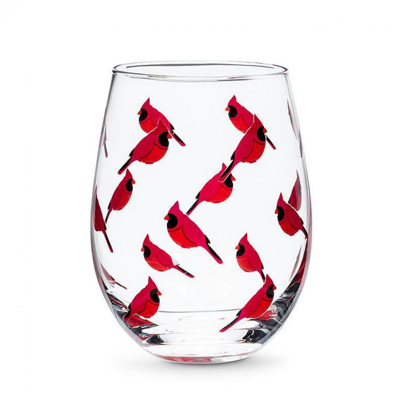 Dossou 14oz. Wine Glass, Red/Clear