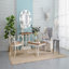 Console rétro classique 32 "x 12" x 32 ", blanc délavé avec plateau en bois brun