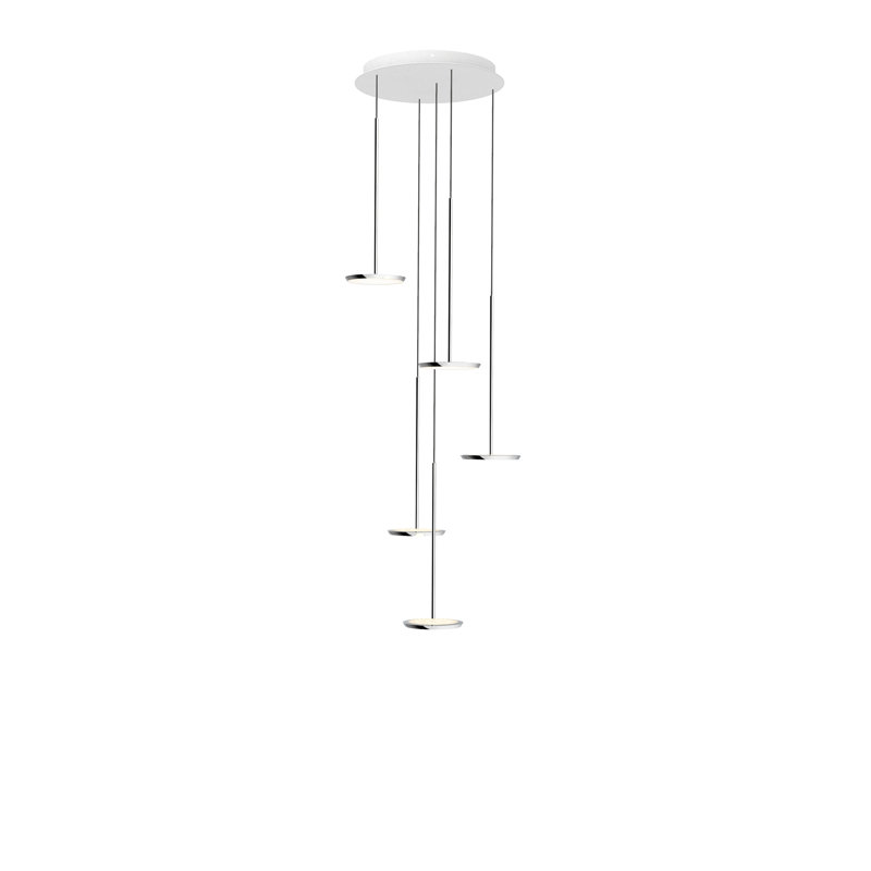 Sky Solo 5 Lights Chandelier, Silver