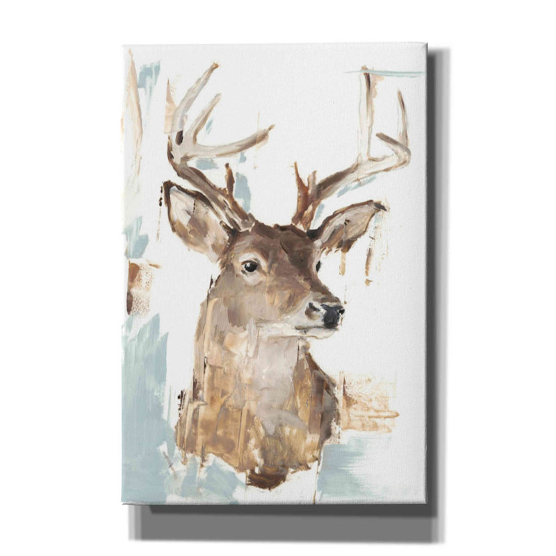 «Modern Deer Mount I» par Ethan Harper, art mural sur toile, H 60 po x l 40 po x P 1,5 po