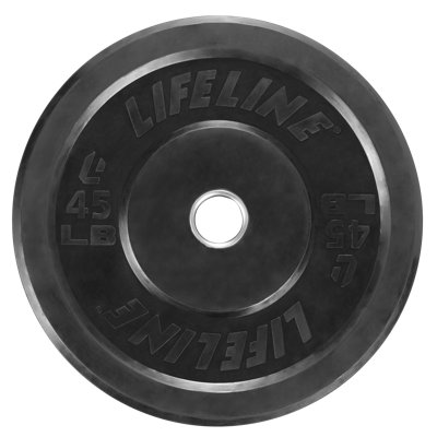 Lifeline Fitness Olympic 45 lb. Rubber Bumper Weight Plate - Single 2" Barbell Plate for Home Gym Equipment