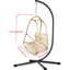 Fauteuil suspendu suspendu intérieur/extérieur avec support, fixation en C, coussin, oreiller et porte-gobelet, structure, confort et sécurité. Fauteuil suspendu en forme d'œuf pour terrasse, design, assise, pliable pour plus de commodité.