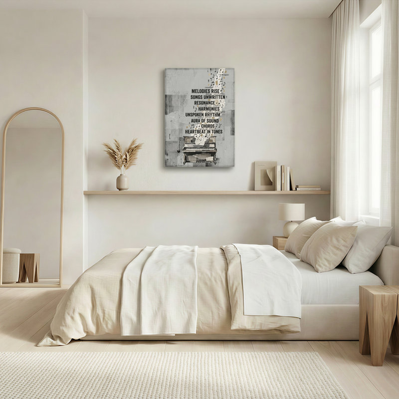 «Music Notes», reproduction d'art sur toile, ensemble de 1, 18"H x 12"W, Wrapped Canvas