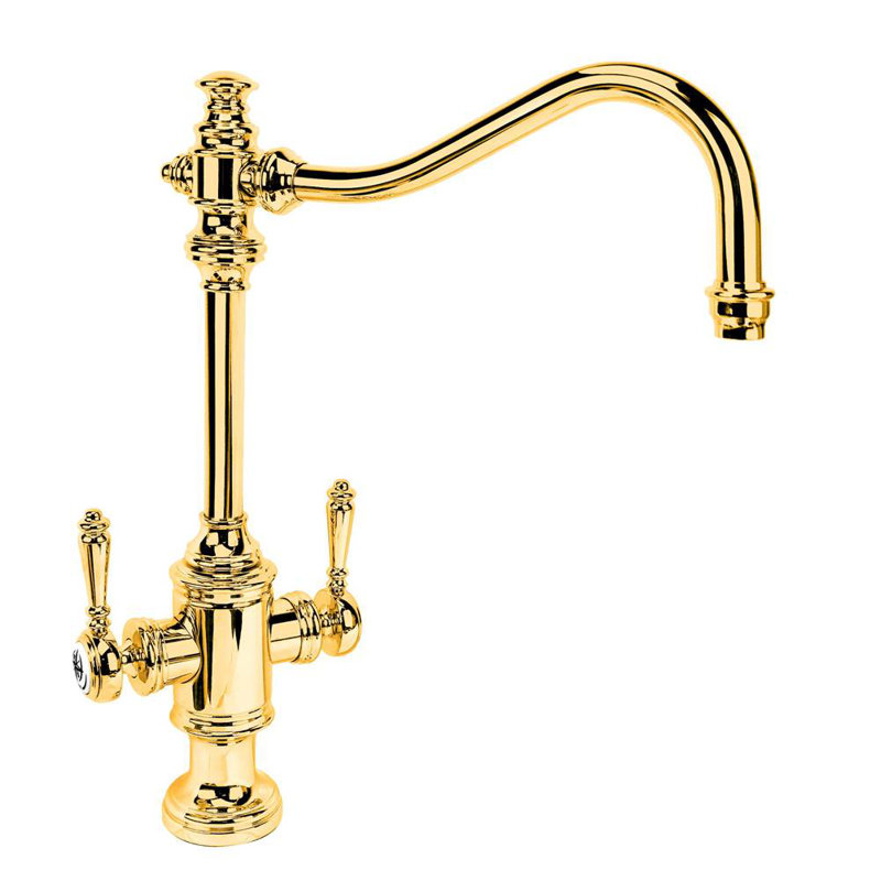 Annapolis Two Handle Kitchen Faucet, Polished Brass