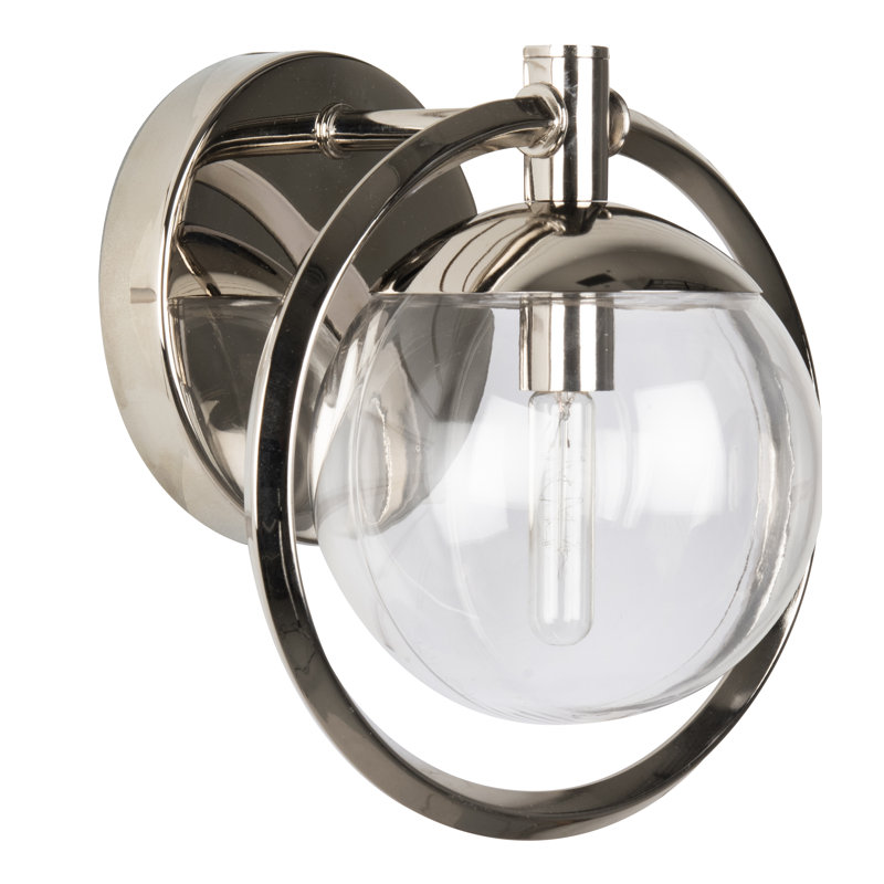 Applique murale 1 lumière pour salle de bain Dechen, Nickel poli