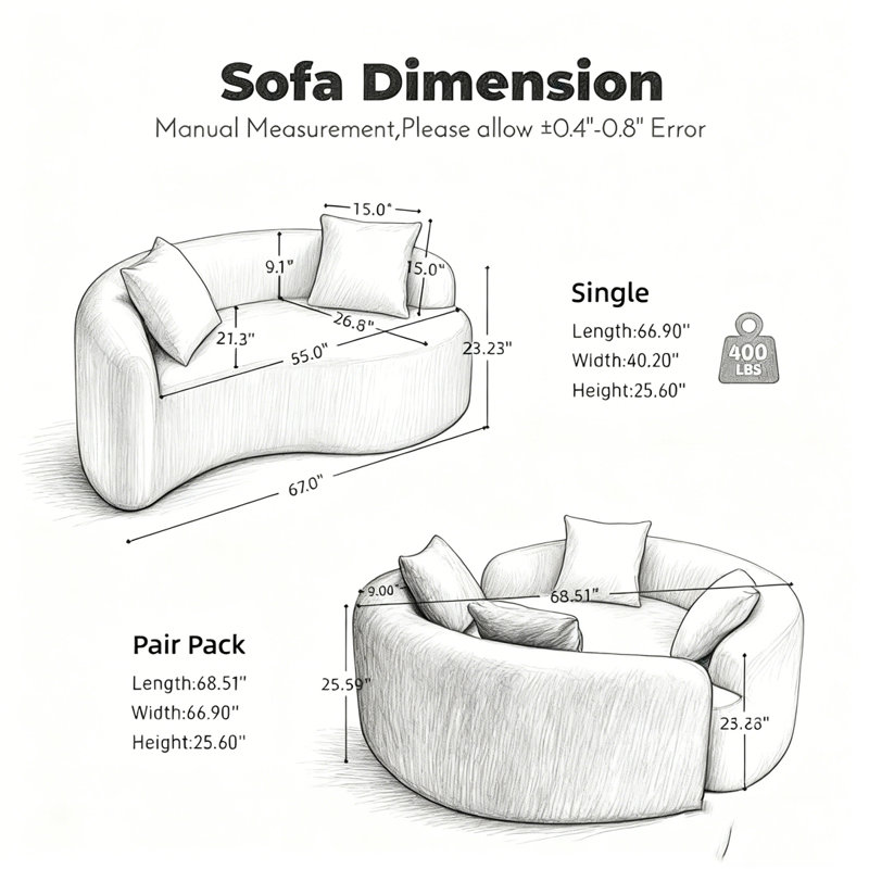 Canapé modulaire en chenille Boneless, Blanc