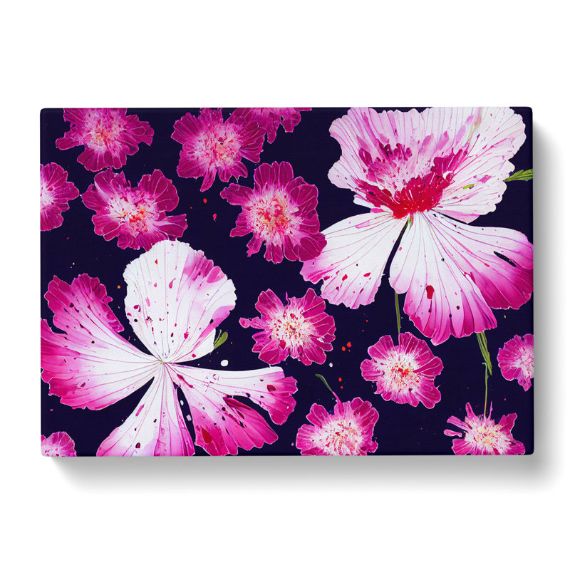 Painted Carnation Flower Abstract - Wrapped Canvas, 40cm H x 60cm W x 3cm D