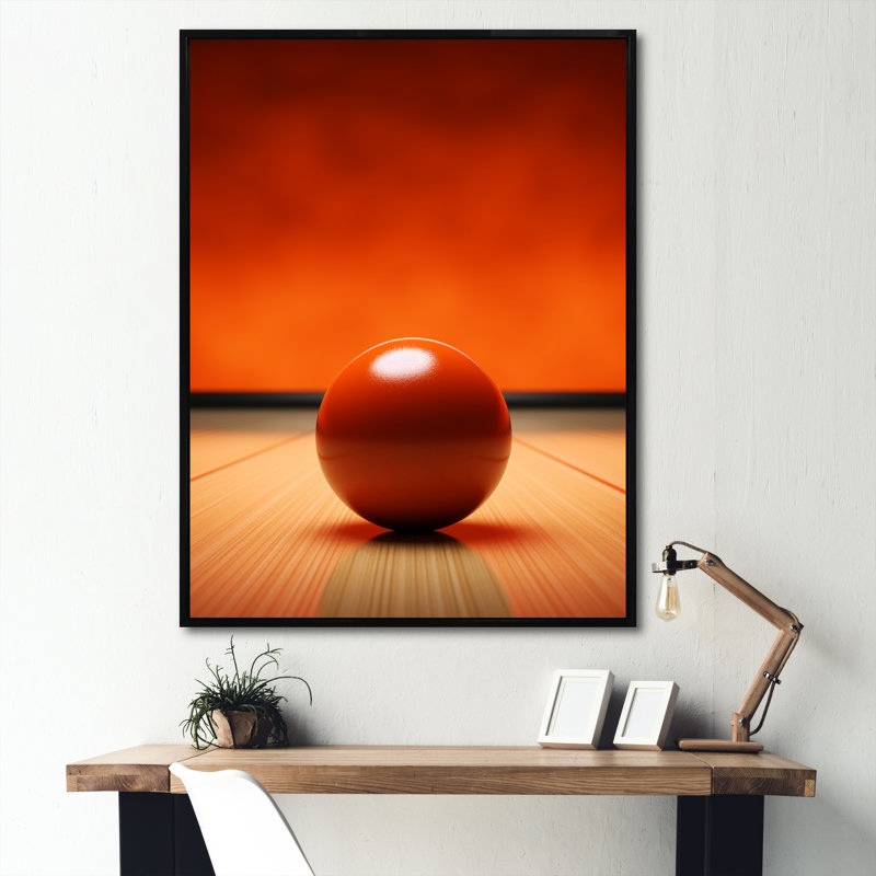 Bowling Tangerine Triumph I sur impression sur toile, H 44 po x l 34 po x P 1,5 po, Cadre flottant noir