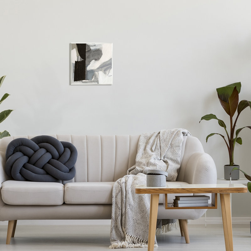 Bold Black and Gray Abstract MDF Wood Wall Art