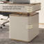 Bureau d'écriture rectangulaire en pierre frittée beige 62,99 ", 5 tiroirs-129187501