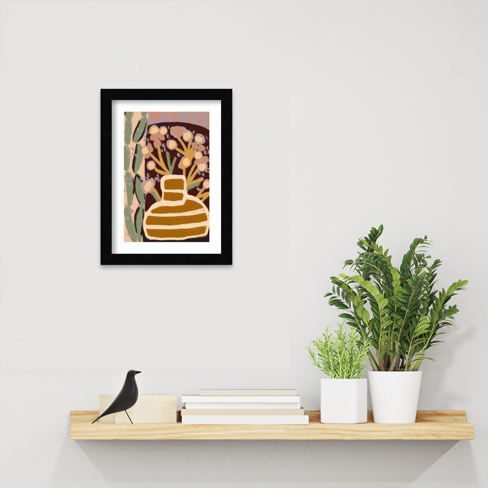 Pastel Impression by Treechild, 13" H x 10" W, Black Framed