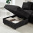 Space-saving Modular Sectionals, Polyester Black L-shaped Sofa With Storage For Modern Home