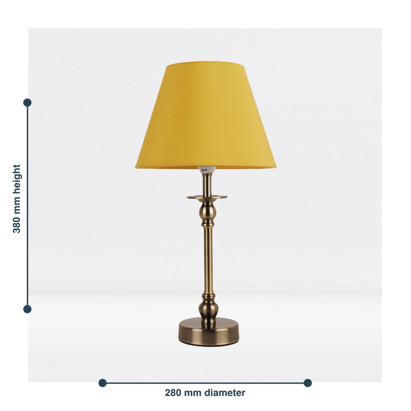 Lamons Metal Table Lamp, Ochre, Antique Brass