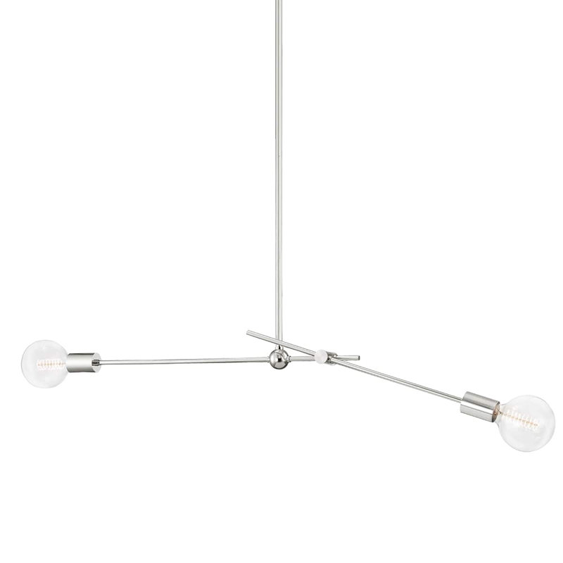 Lustre 2 lumières Crowmere, Nickel poli