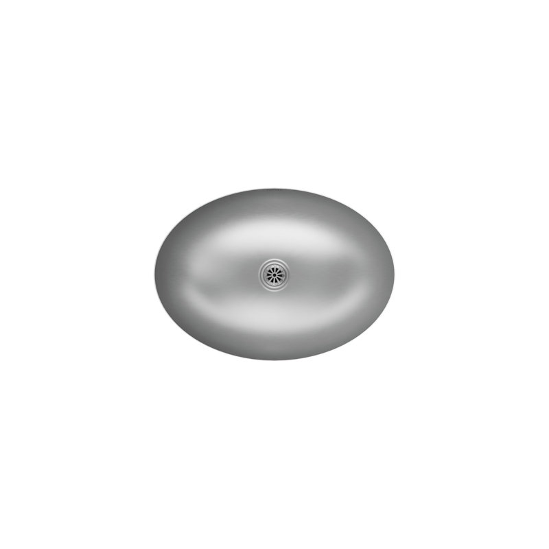 Rhythm Metal Oval Undermount Bathroom Sink, Satin