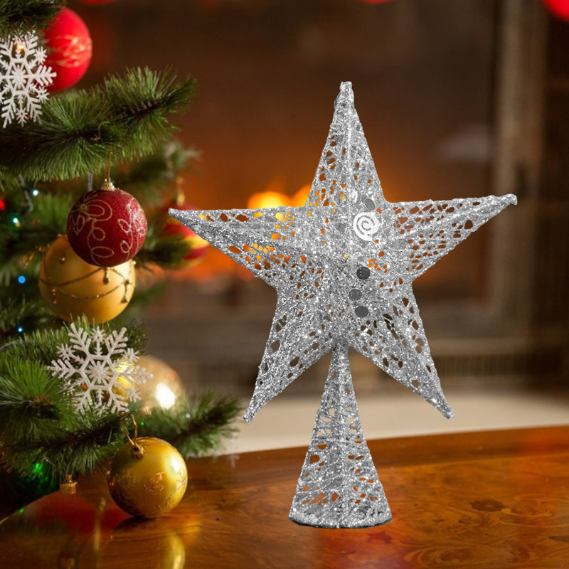 Metal Other Tree Topper, Silver, 30cm H x 20cm W x 20cm D