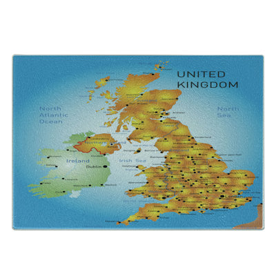 East Urban Home Glass Map Cutting Board