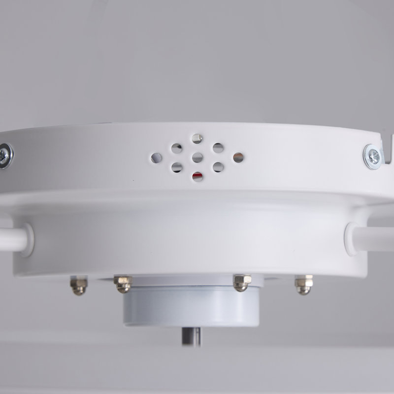 20" White Low Profile Caged Dimmable Ceiling Fan With Led Light Remote And App Control Reversible Dc Motor, White