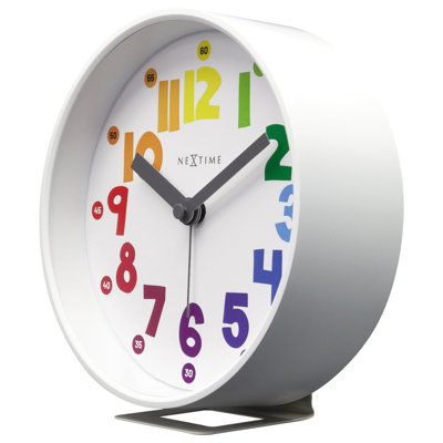 Children's Quartz movement / Crystal Tabletop Clock in White with Alarm