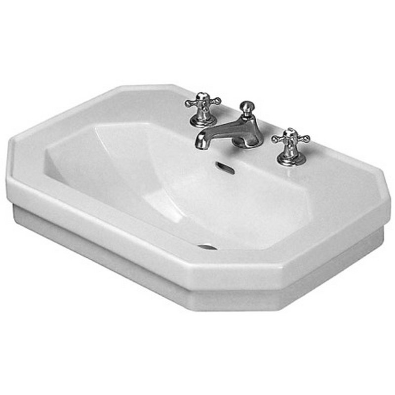 Lavabo de salle de bain mural en céramique avec trop-plein Duravit 1930 Series 24 "