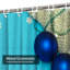 Rideau de douche Nouvel An Noël bleu avec deux crochets bleu marine-568883933