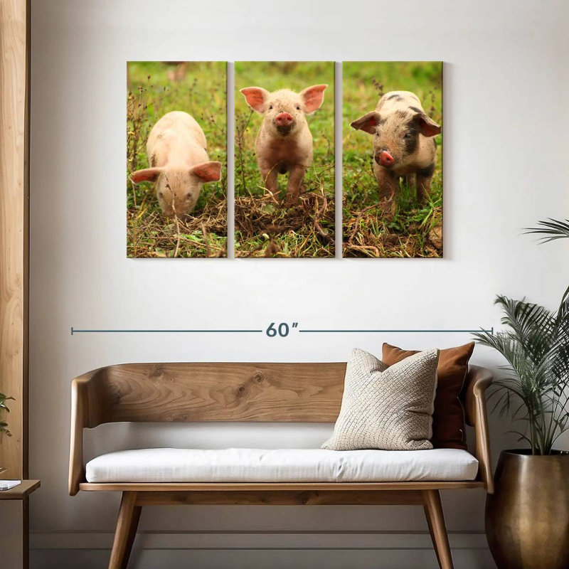 Brampt Three Piglets, 28" H x 45" W