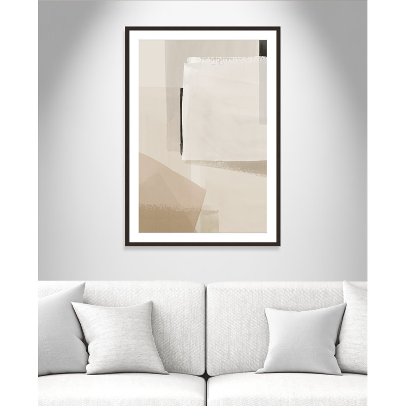 Imprimé calme et géométrique par Hazel J, 29.5'' W x 41.5'' H, Matted Print, Open Grain Walnut