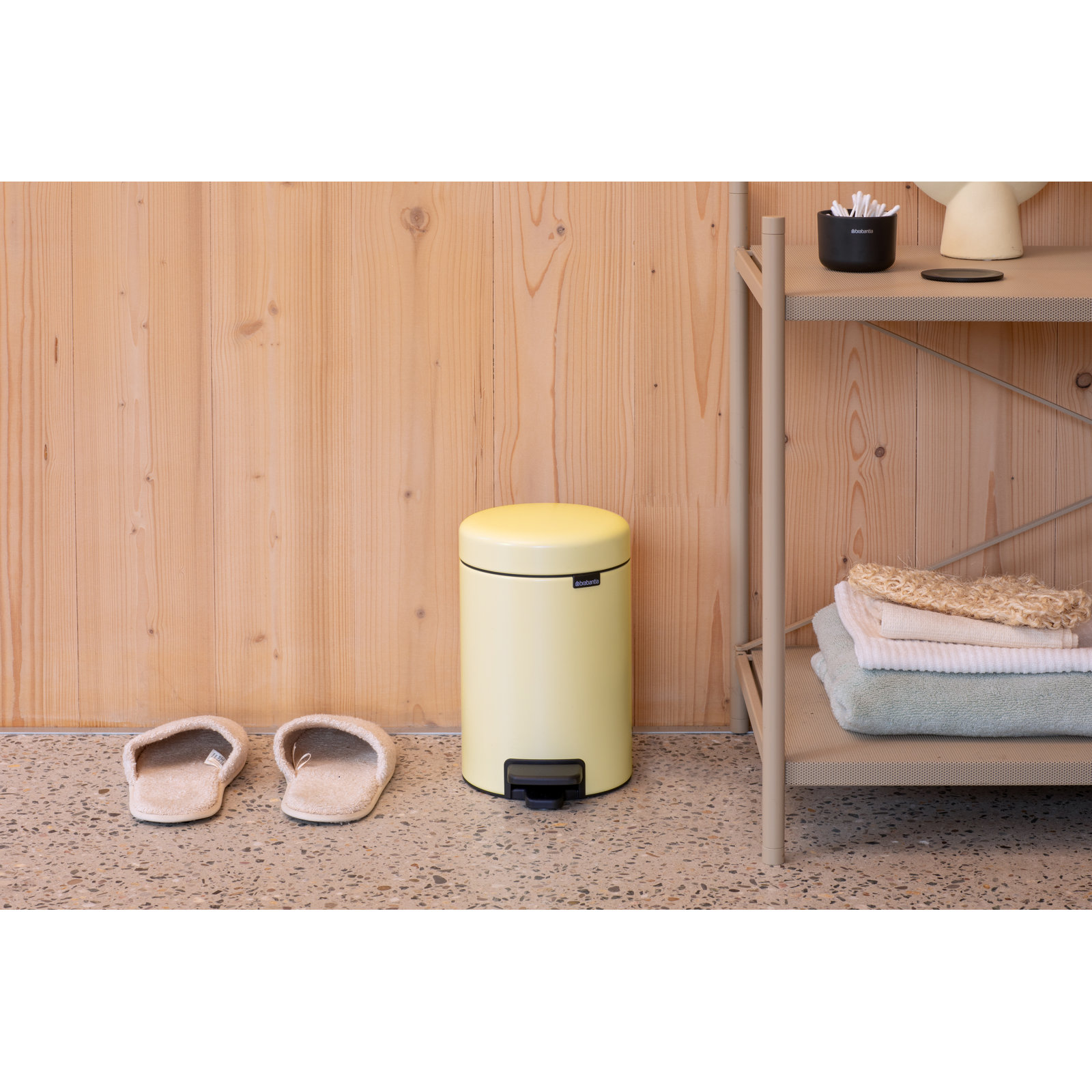 Brabantia NewIcon Step On Trash Can, 0.8 Gallon (3 Liter), Mellow Yellow
