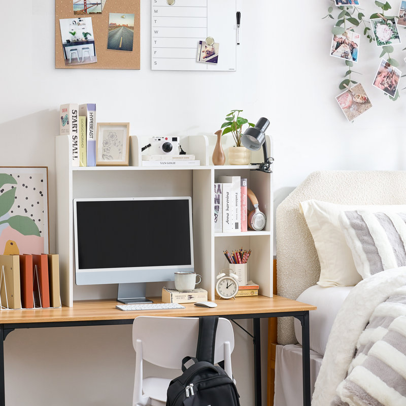 Bibliothèque de bureau classique avec casier, Blanc