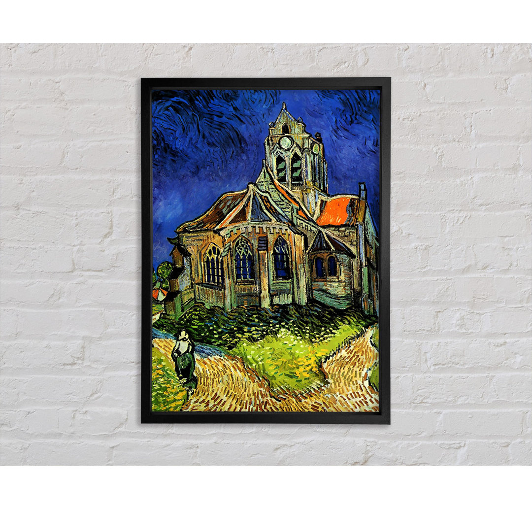 Die Kirche in Auvers von Vincent Van Gogh - Einzelbildrahmen Kunstdrucke auf Leinwand