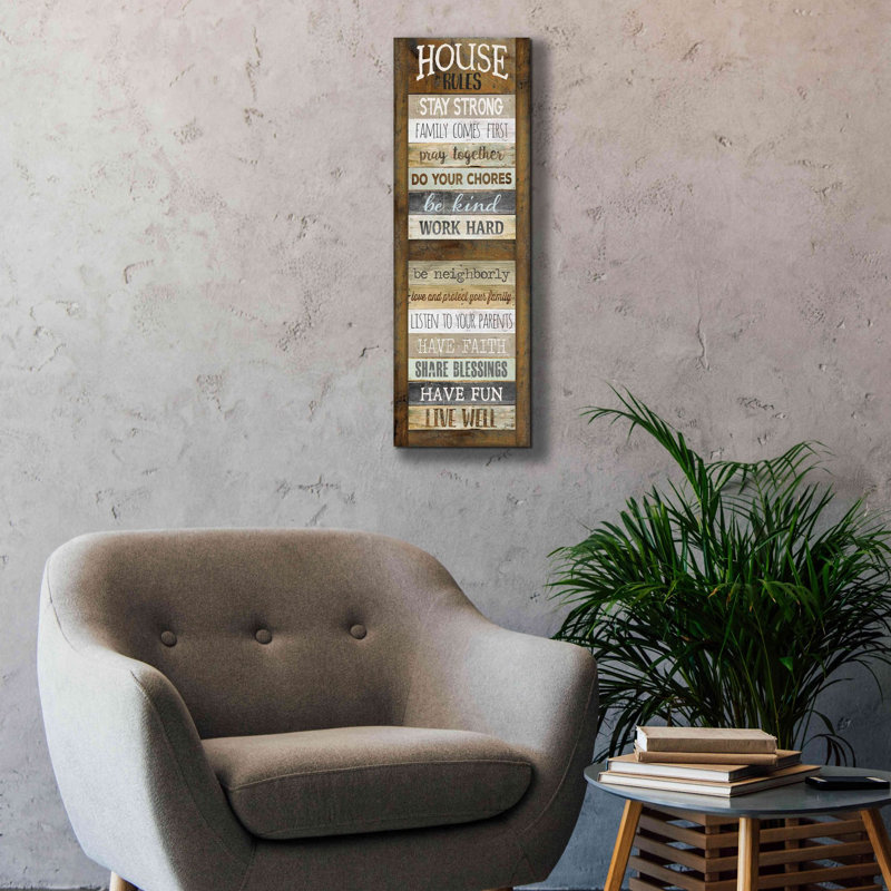 'House Rules' by Marla Rae, Canvas Wall Art, 36" H x 12" W x 1.5" D