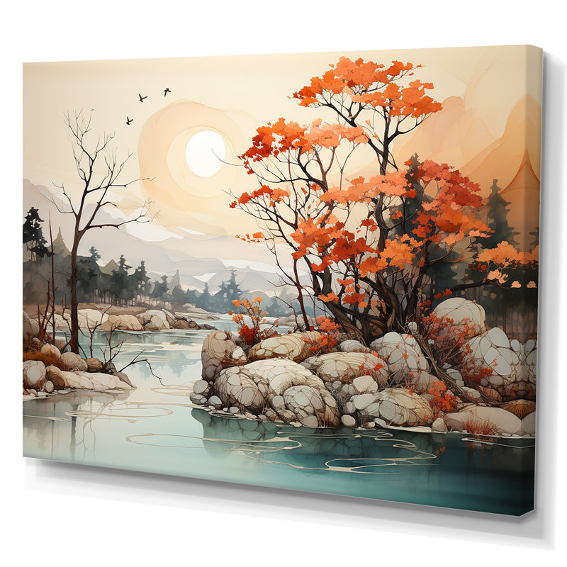 " Alcohol Ink River Harmony ", 30" H x 40" W x 1.5" D, Wrapped Canvas