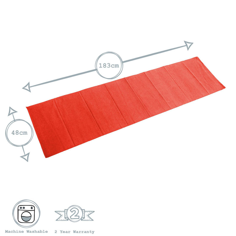 Nicola Spring - Ribbed Cotton Table Runner - 48 x 183cm, Red
