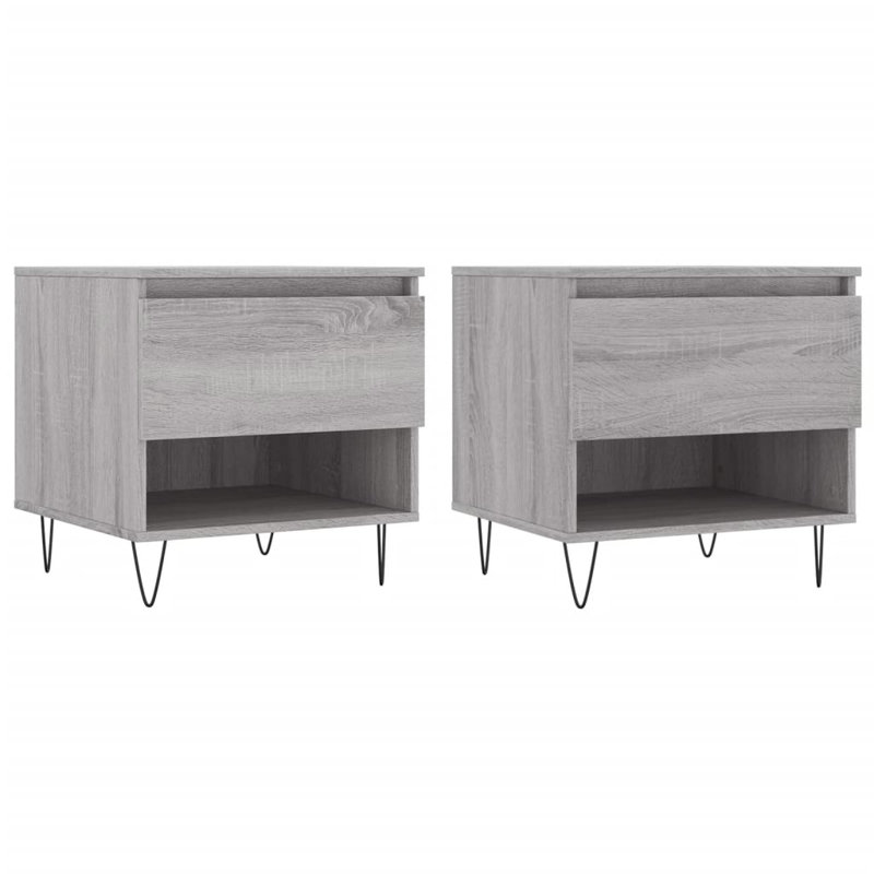 Four Leg Coffee Table with Storage, Grey Sonoma