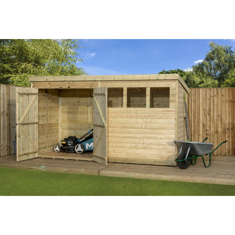 12 Ft. W x 7 Ft. D Shiplap Pent Wooden Shed