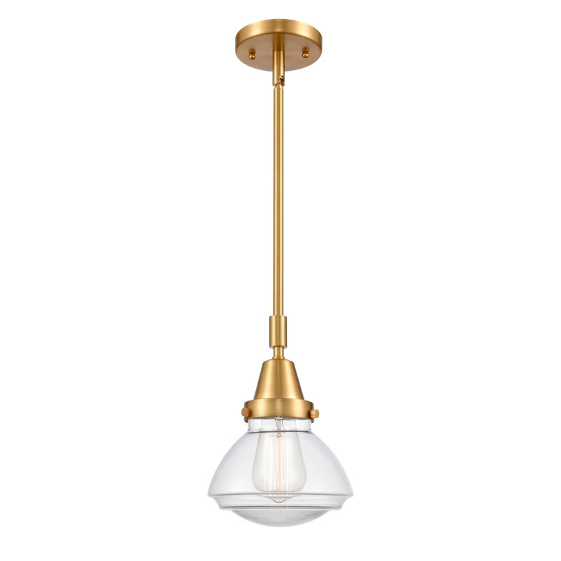 Luminaire suspendu en forme de cloche à 1 lumière Caille, Transparent, Or satiné, Ampoule non incluse