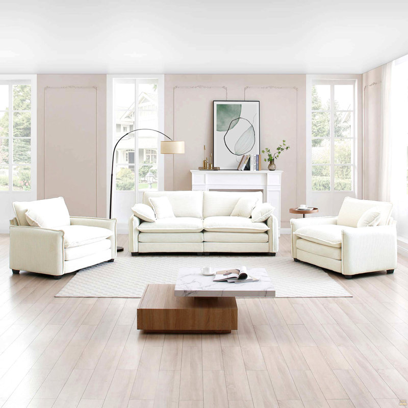 Ensemble de canapé luxueux et sophistiqué, Beige
