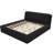 King Size Upholstered Platform Bed Frame with Headboard, Modern Fabric Bed with Solid Wood Slats, No Box Spring Needed, Black-1155296699-1143011882