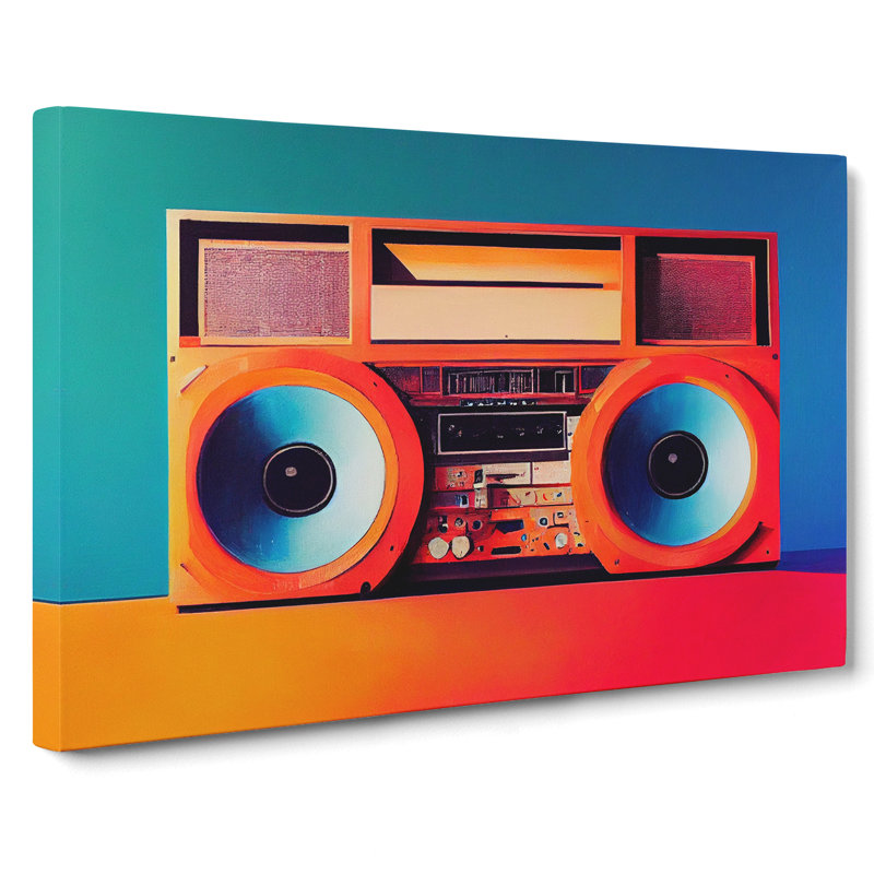 Retro Boombox Art Vol.3 - Wrapped Canvas, 50cm H x 76cm W x 3cm D