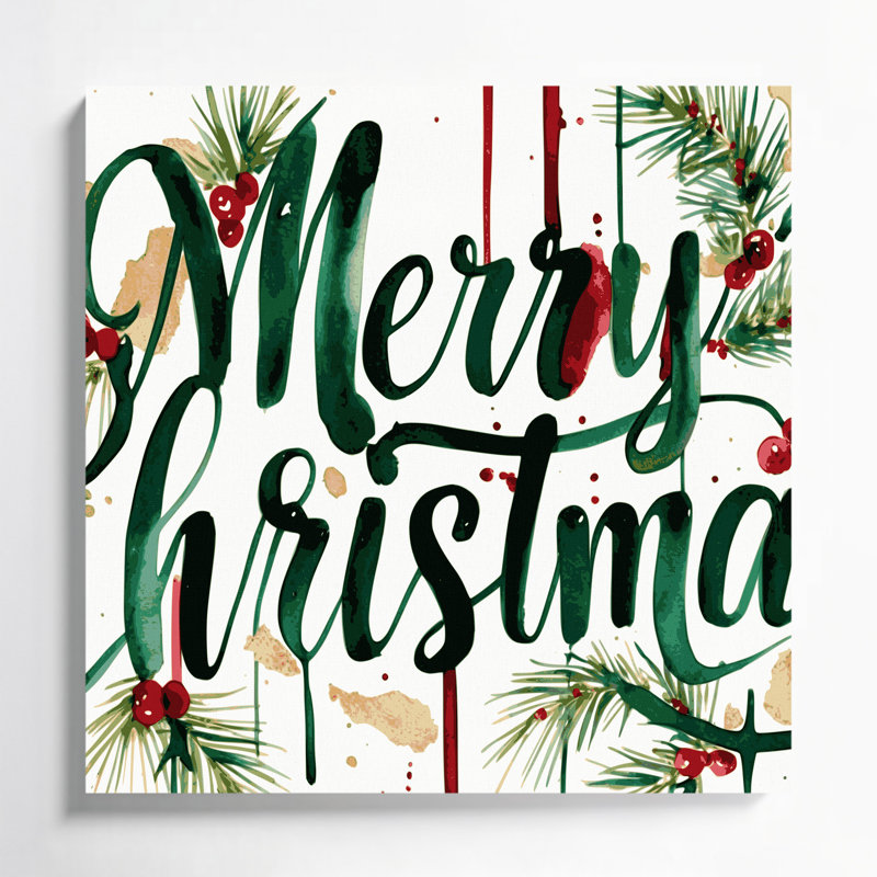 Art mural de Noël sur toile typographique de Noël, H 8 po x l 8 po