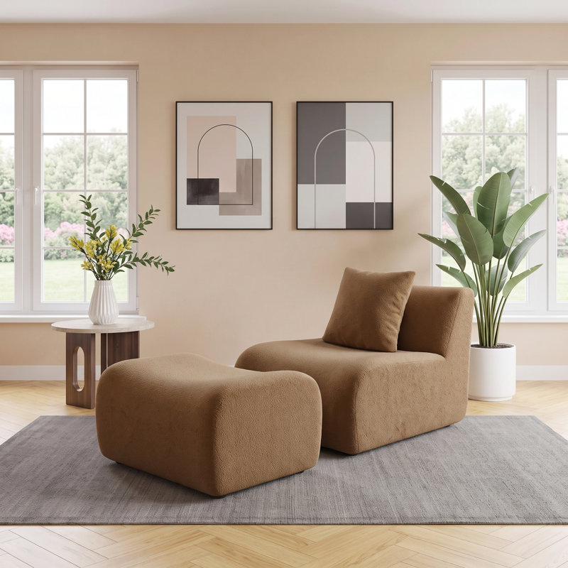 Canapé modulaire Boneless, sans assemblage requis, conception antidérapante simplifiée, pour le salon et la chambre à coucher