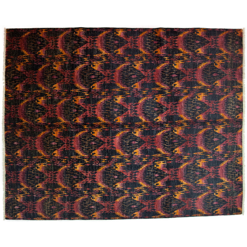 Tapis unique en laine noué à la main Siella de style bohème Siella de Marengo, 8 pi x 10 pi