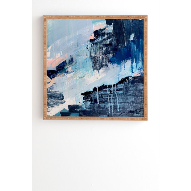 Impression d’art graphique vibes par alyssa hamilton, H 20 po x l 20 po x P 2 po, Armature en bambou, Pas de tapis
