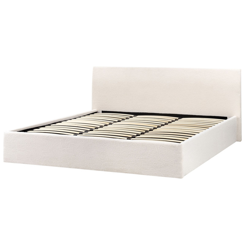 ORBEY Upholstered Ottoman Storage Bed, White, Super King (6')