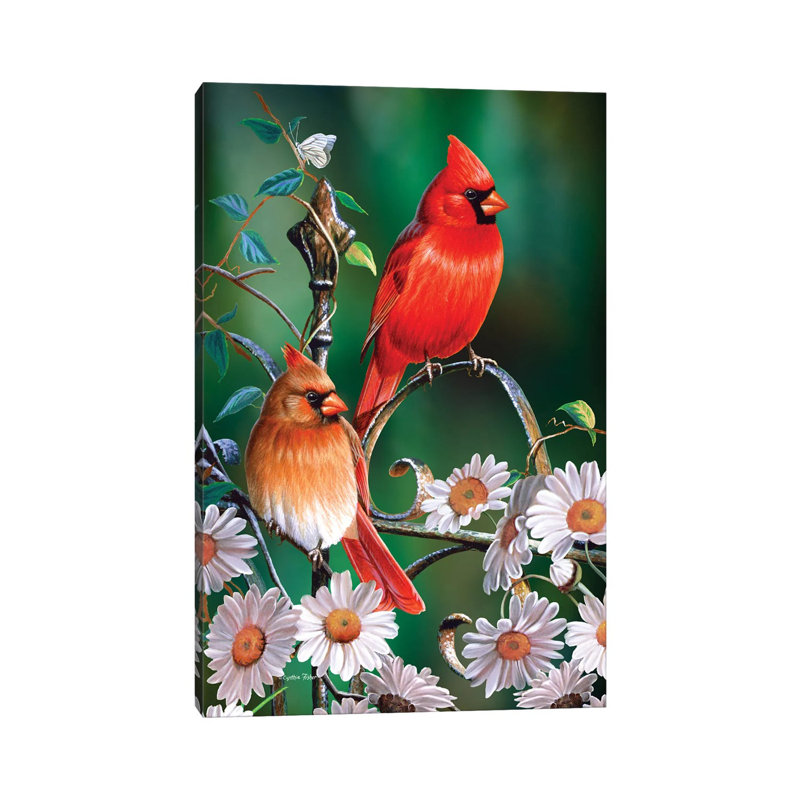 Spring Cardinals II by Cynthie Fisher - Wrapped Canvas Gallery-Wrapped Canvas Giclée, 30.48cm H x 20.32cm W