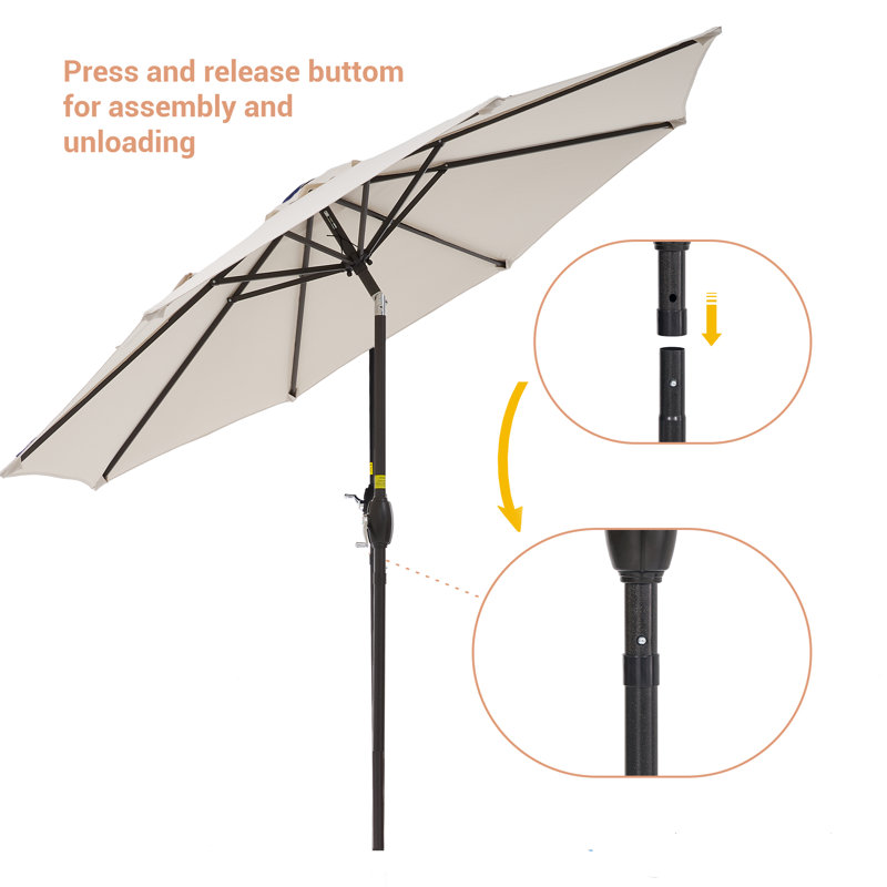 Parasol de marché rond 106,3 po Asyraf, Beige