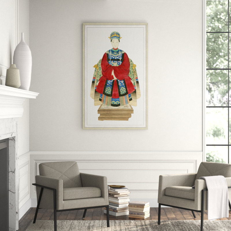 Statuette 2' Framed Print on Glass