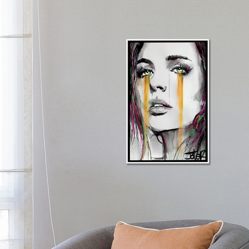 « Streams » par Loui», reproduction d’art, H 26 po x l 18 po x 1,5 po, Toile blanche encadrée, Pas de tapis