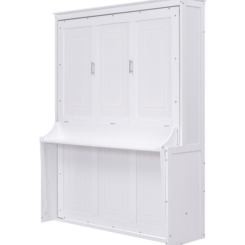 Grand lit blanc avec tablette pratique