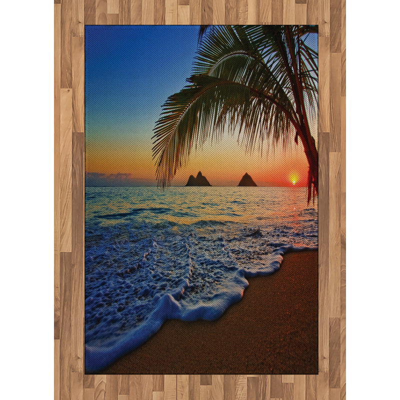 Hawaiian High Density Long Fiber Poly Threads Decorative Area Rug Carpet, Rectangle 4' x 5'8"